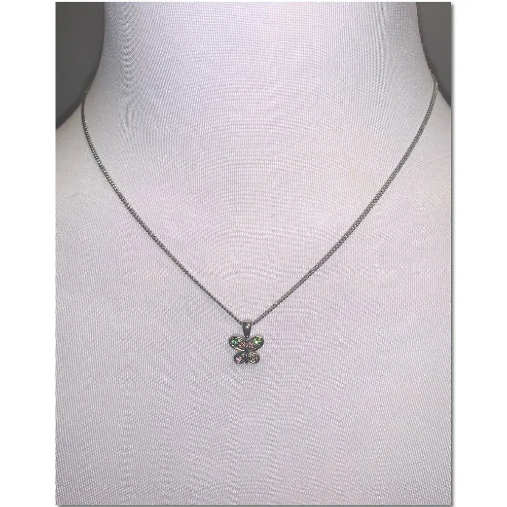Lia Sophia Silver Free Spirit Butterfly Necklace EUC